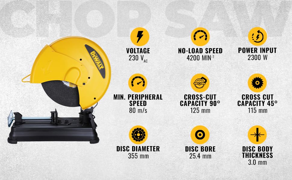 DeWalt D28730 2300W 14" Heavy Duty Metal Chop Saw