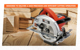 BLACK+DECKER CS1500 1500W 7''/185mm Corded Electric Wood Cutting Circular Saw with 2X 36T TCT Blades for Home & DIY Use