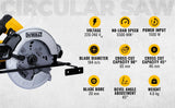 DEWALT DWE5615 1500W 184mm Compact Circular Saw with 2mm Thickness Stamp Steel Shoe for Sharp Cuts