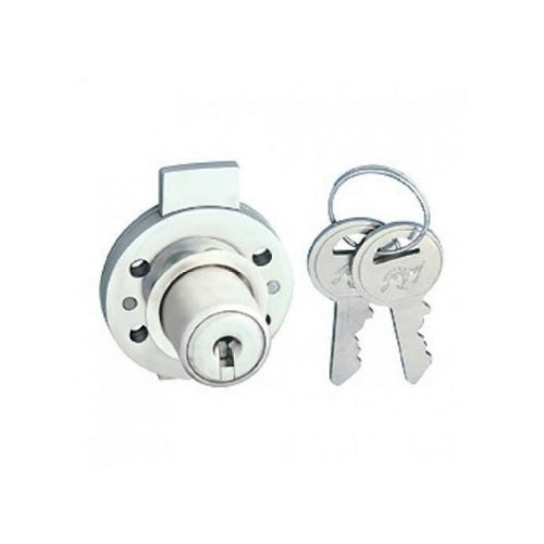 Lock mechanism with two keys on a white background