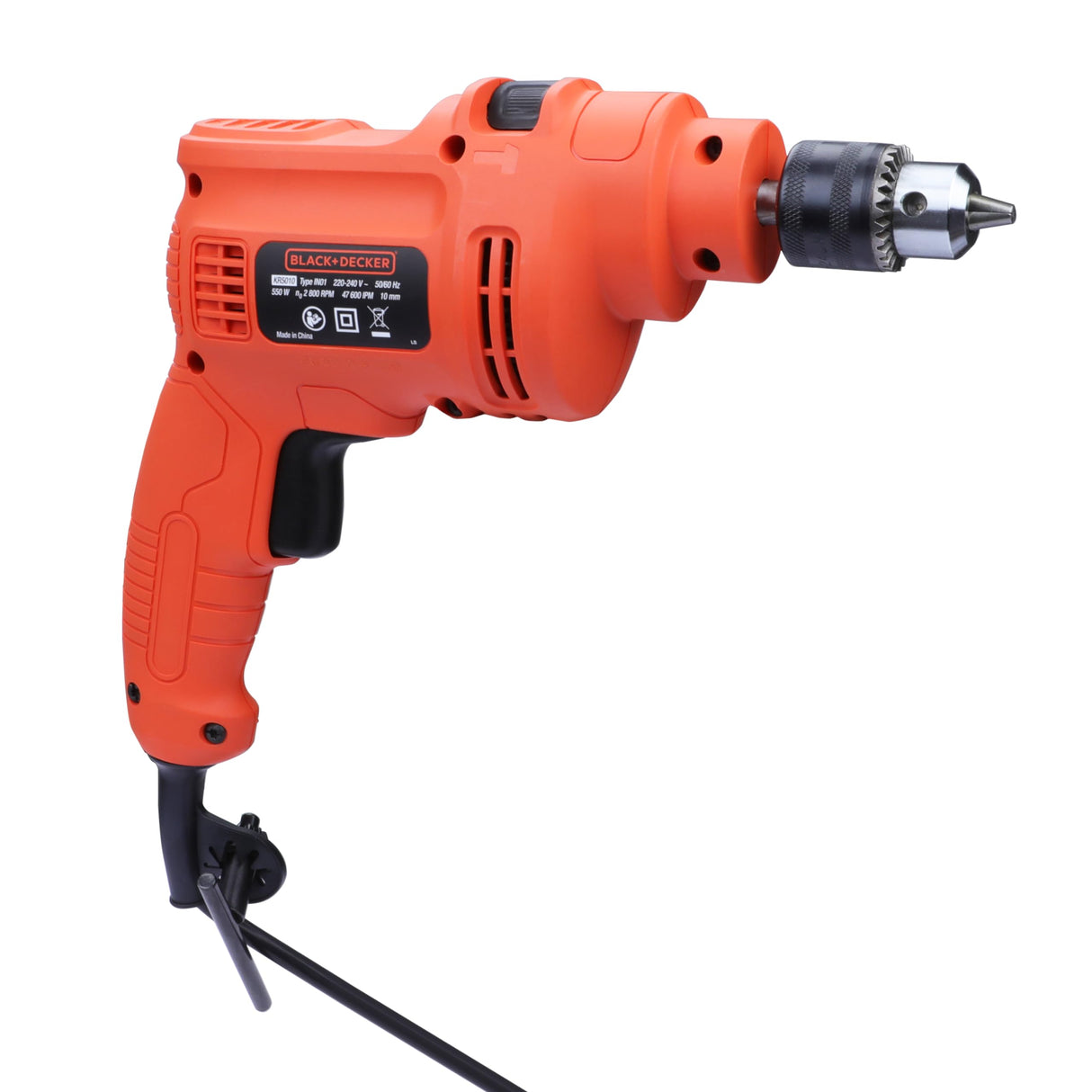 BLACK+DECKER KR5010 550W 10mm Single Speed Hammer Drill/Driver(orange)