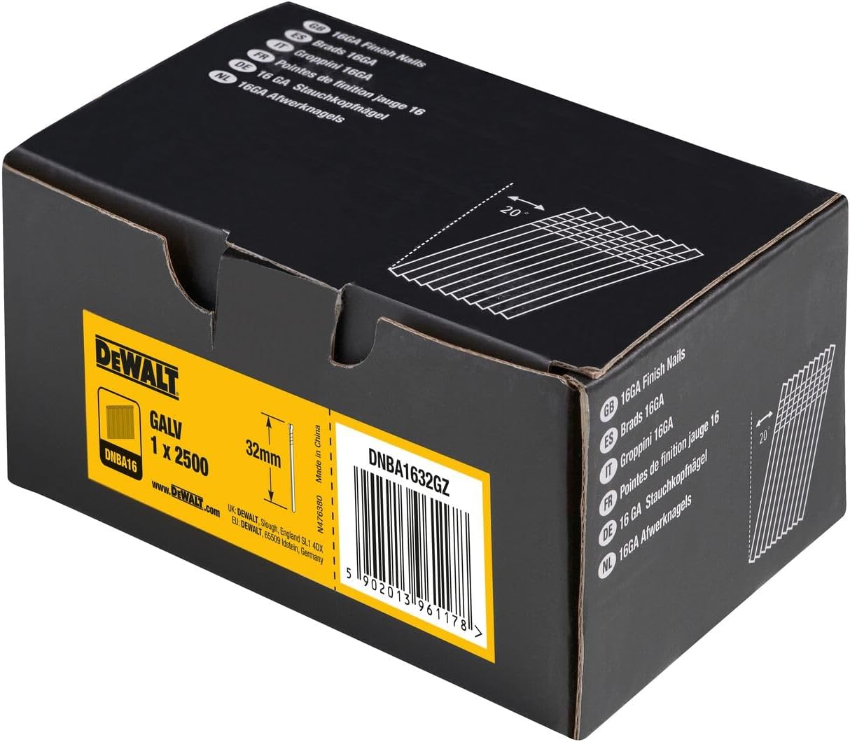 Dewalt DNBA1632GZ VZ Head shank nail (2500 Piece), 32mm