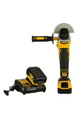 DEWALT DCG405P2-IN 18V 100mm Cordless Brushless Slide MAG Kit with 2x5.0Ah Li-ion batteries, Yellow