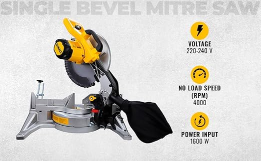 DEWALT DWS715 1600W 305mm Single Bevel Mitre Saw and 60T TCT blade