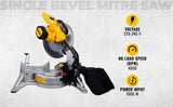 DEWALT DW714 1650Watt 10 Inch Compound Mitre Saw with 80T TCT blade, Corded Electric