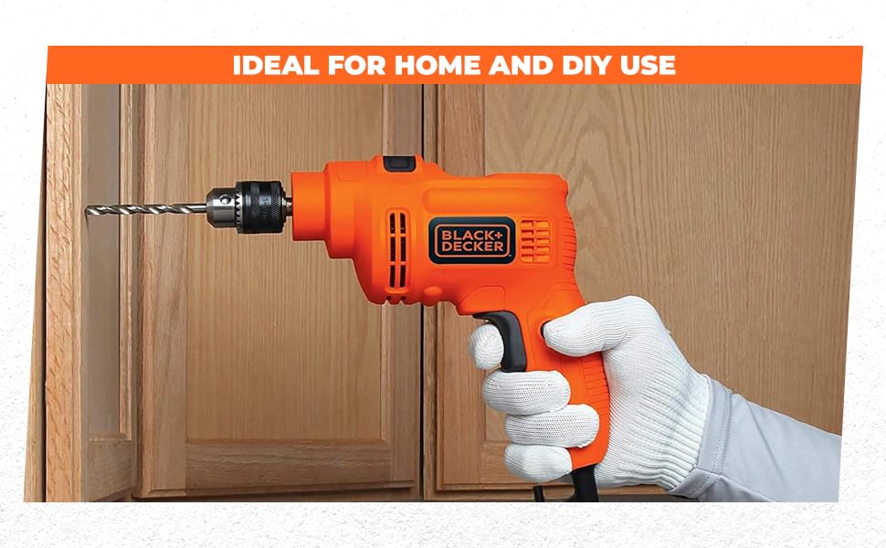 BLACK+DECKER KR5010 550W 10mm Single Speed Hammer Drill/Driver(orange)