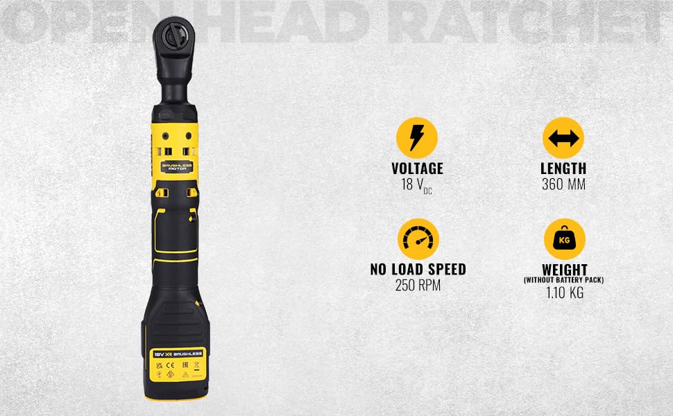 Dewalt DCF512N-XJ 18V XR Li-ion Cordless Brushless 1/2" Open Head Ratchet,95Nm Torque - Bare Tool (Made in Mexico)