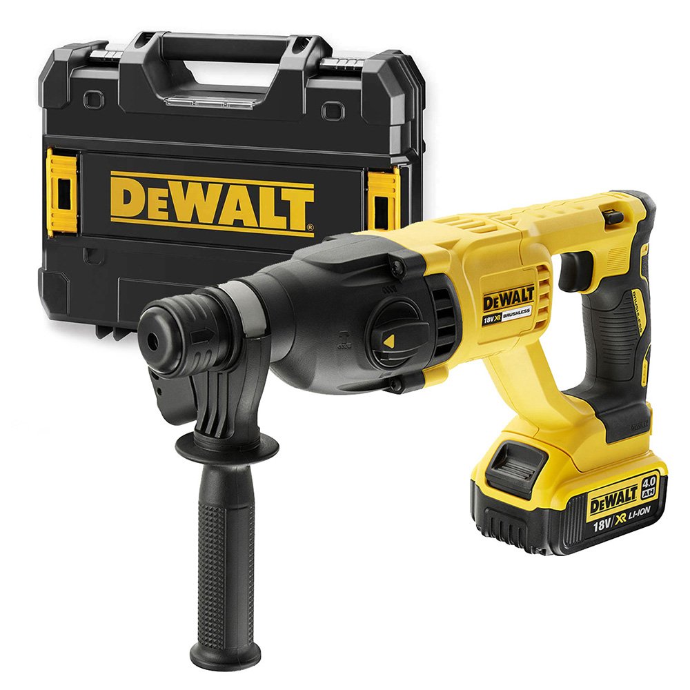 DEWALT DCH133M1 18V Li-ion 26mm SDS-Plus 3-Mode 2Kg Cordless Hammer with Brushless Motor and 1x4.0Ah Battery