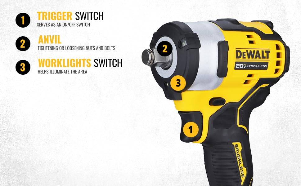 DEWALT DCF911N-B1 1/2'' 20V Max Li-ion Reversible Cordless Brushless Compact ,542 Nm Torque (Bare Tool)