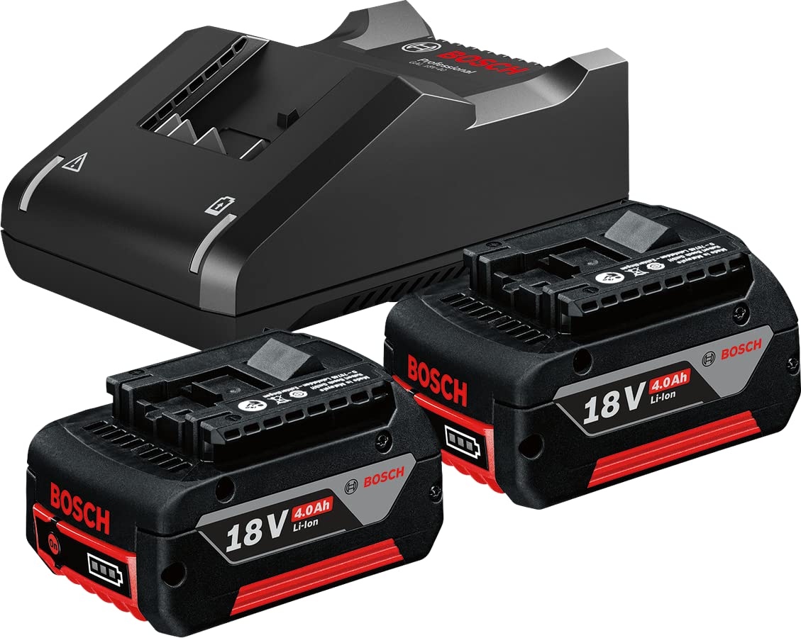 Bosch 2 X GBA 18V 4.0Ah + GAL 18V-40 Professional Cordless Battery & Charger Starter Set