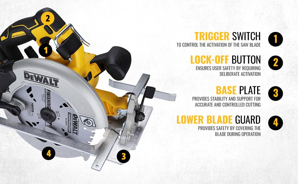 DEWALT DCS570N-B1 18V 184mm XR Li-ion Cordless Brushless Kitted Circular Saw (Bare Tool)