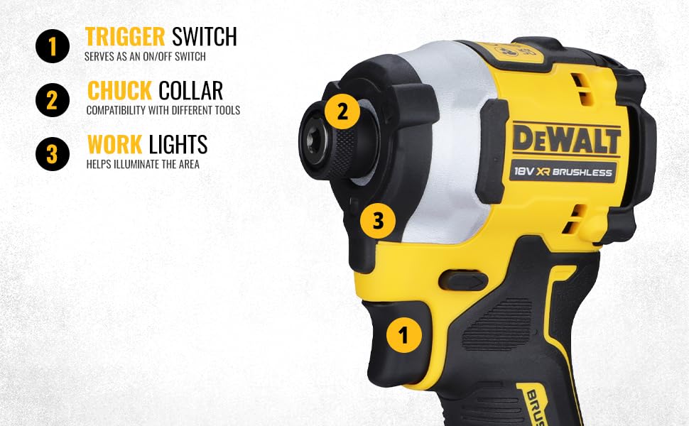 Dewalt DCF850N-XJ 1/4'' 20V Max Li-ion XR Reversible Cordless Brushless 3-Speed Compact Impact Driver,205Nm Torque-SHORTEST IMPACT DRIVER IN THE WORLD (Bare Tool)