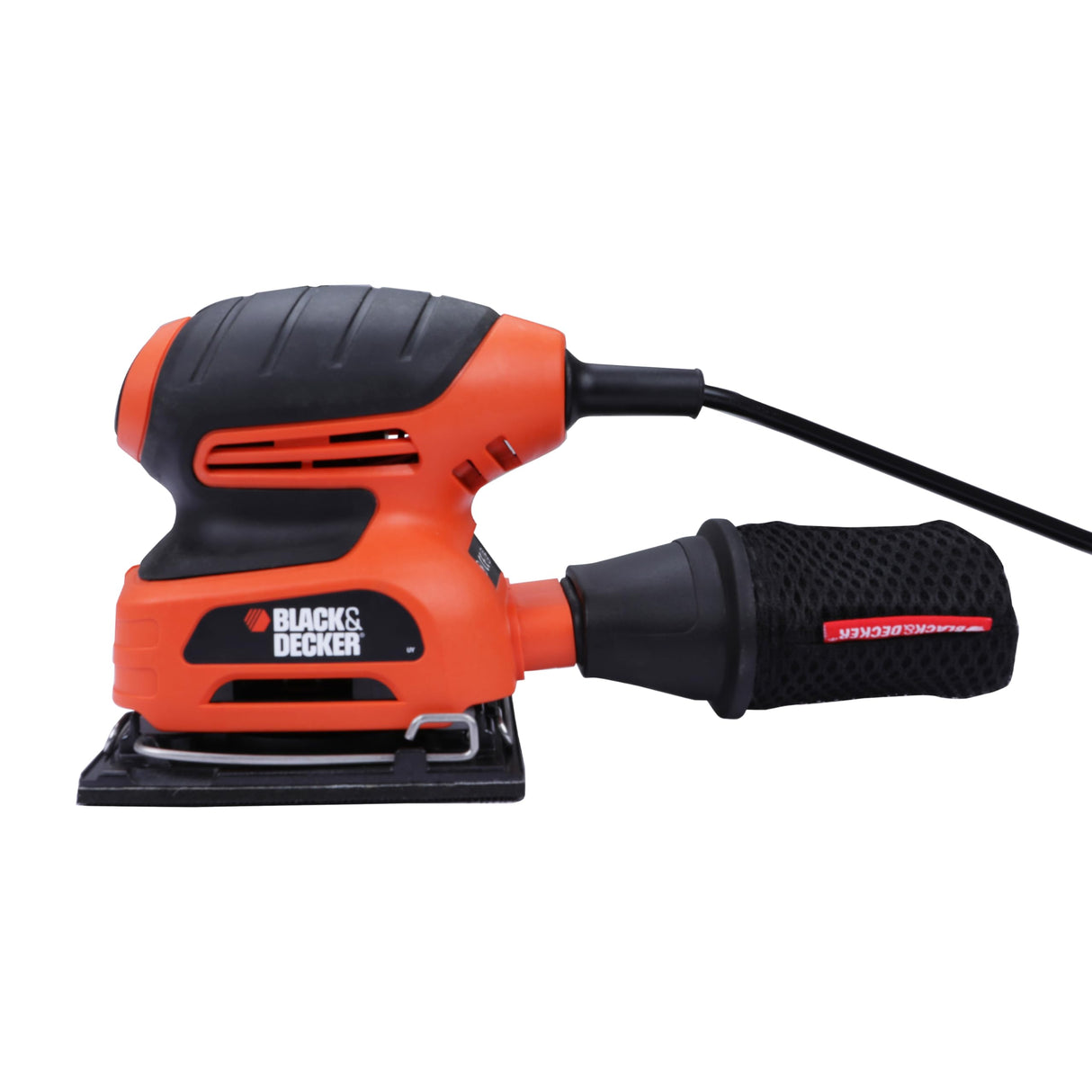 BLACK+DECKER KA400 220W 1/4'' Corded Single-Speed Sheet Sander with 16000 Orbits/minute for Paint, Varnish, Cleaning Glass, Removing Rust & Sanding in Tight Spaces