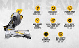 DEWALT DW714 1650Watt 10 Inch Compound Mitre Saw with 80T TCT blade, Corded Electric