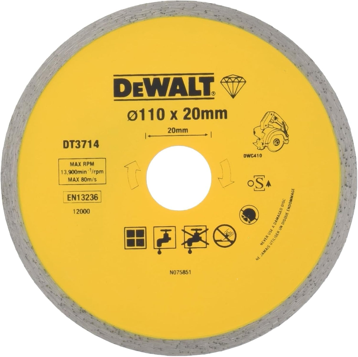 Dewalt DT3714-QZ "Wet & Dry" 4.33" Diamond Disc