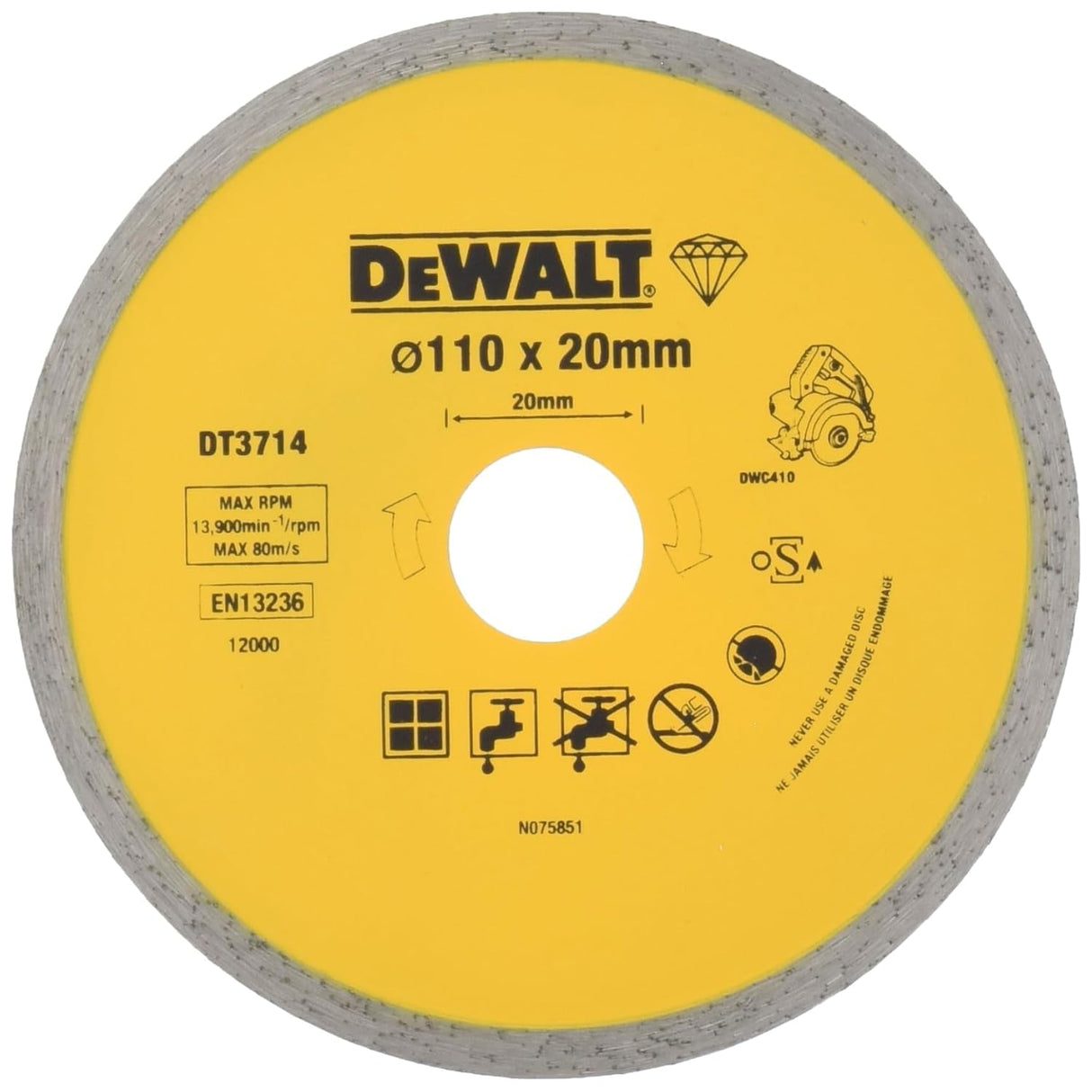 DeWalt DT3714 Wet & Dry 4.3" Diamond Disc