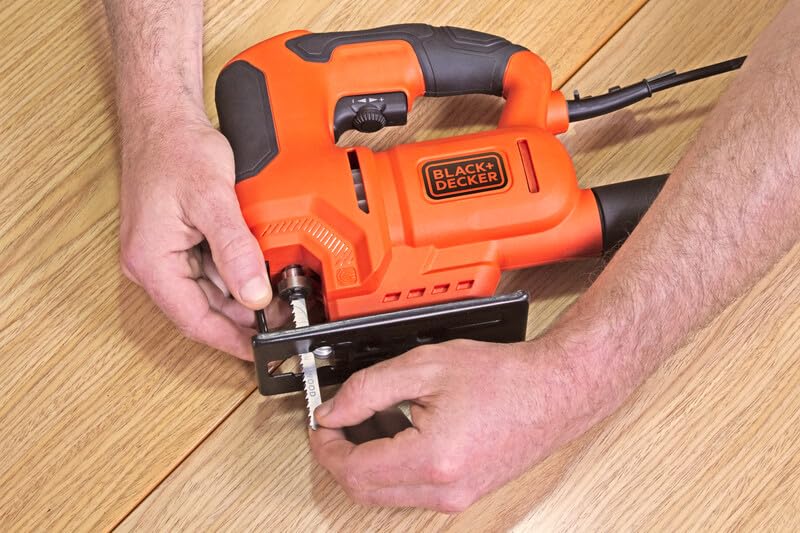 BLACK+DECKER BES603-IN 400W 240 V, 3000 RPM corded variable speed jigsaw to Cut High Density Materials, For Home, DIY & Professional Use