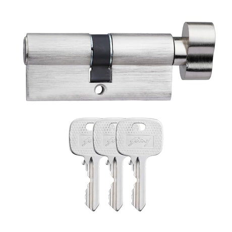 Godrej 70 mm Eco Pin Cylinder 1CK - Satin Steel