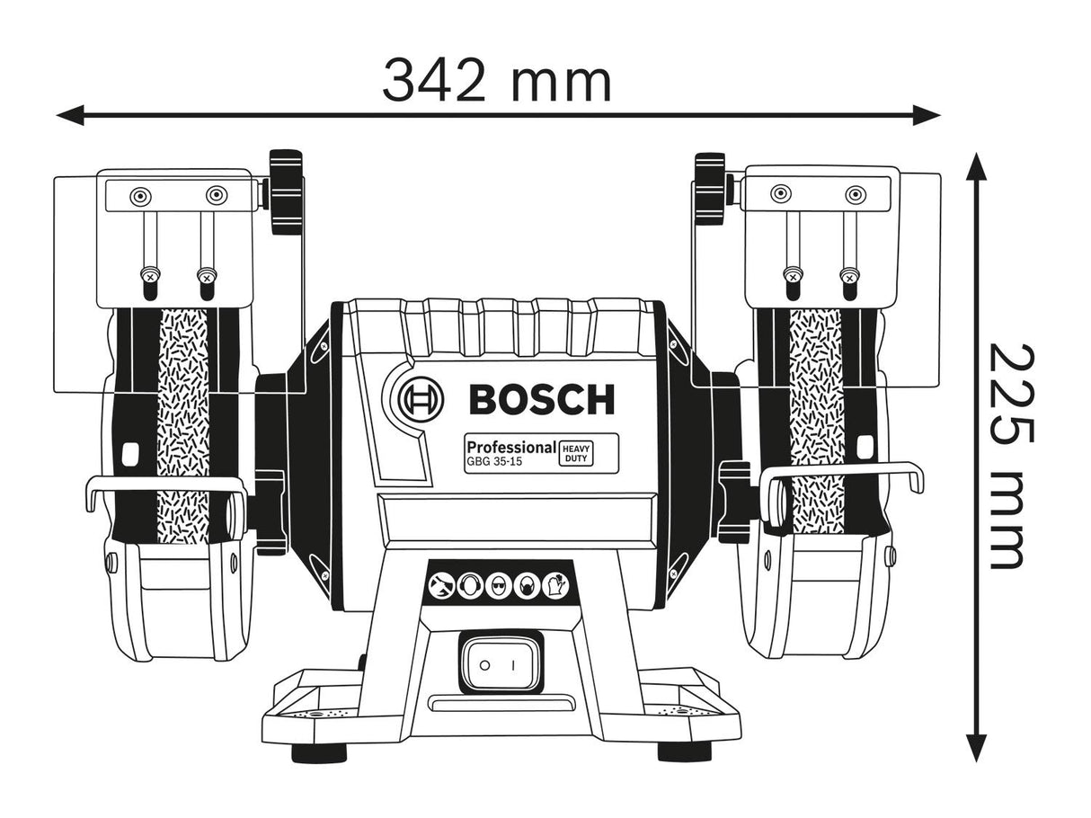 Bosch GBG 35-15 Heavy Duty Double Wheeled Bench Grinder