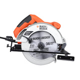 BLACK+DECKER CS1500 1500W 7''/185mm Corded Electric Wood Cutting Circular Saw with 2X 36T TCT Blades for Home & DIY Use