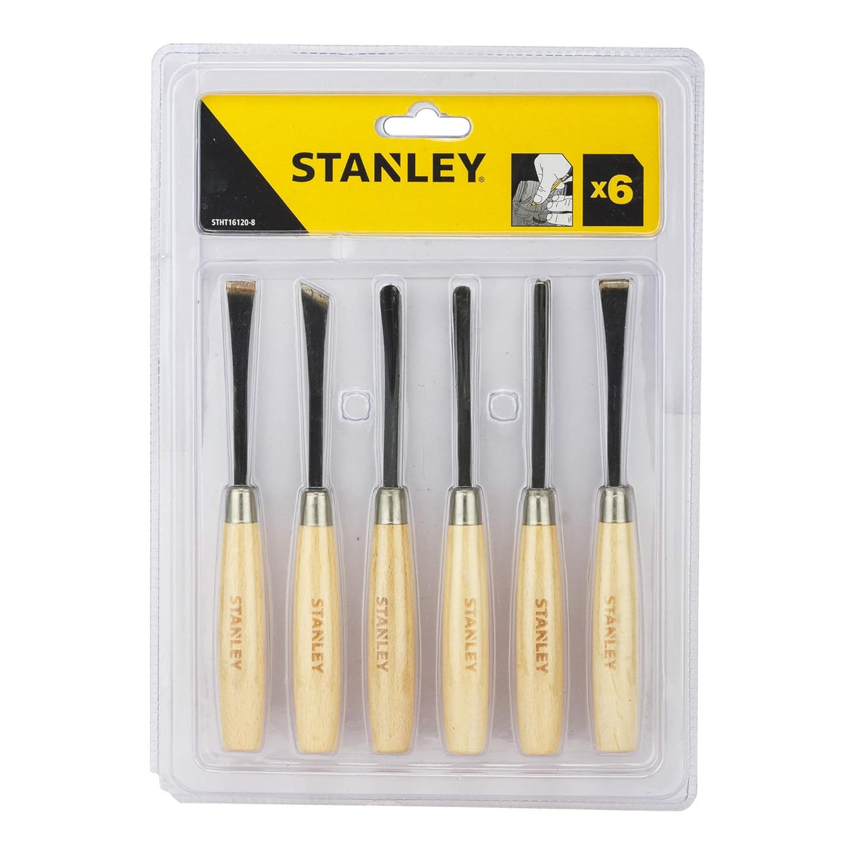 Stanley 6pc 1/4" Wood Carving Chisel Set