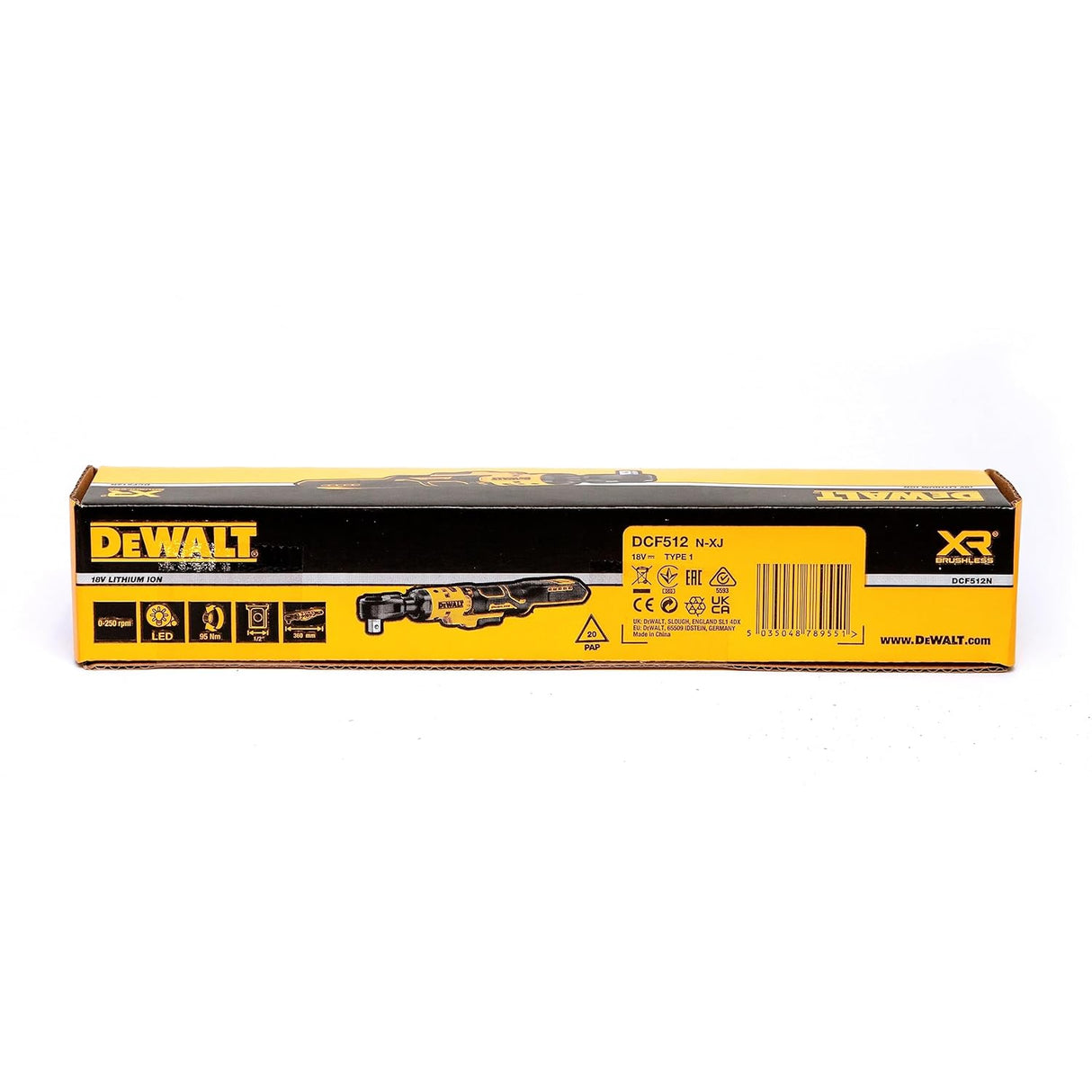 Dewalt DCF512N-XJ 18V XR Li-ion Cordless Brushless 1/2" Open Head Ratchet,95Nm Torque - Bare Tool (Made in Mexico)