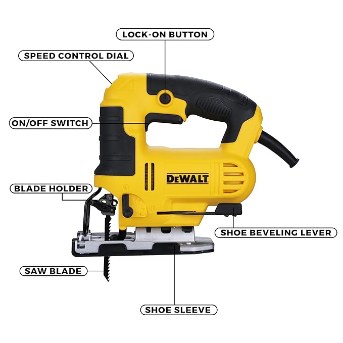 DeWalt DWE349 650W Jigsaw 20mm Stroke 800‑3200SPM