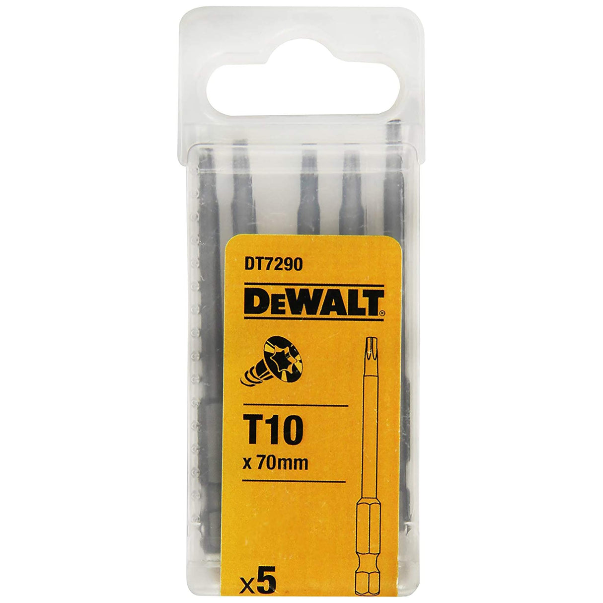 dewalt DT7290-QZ 70MM BIT for TORX, Silver, Set of 5 Pieces