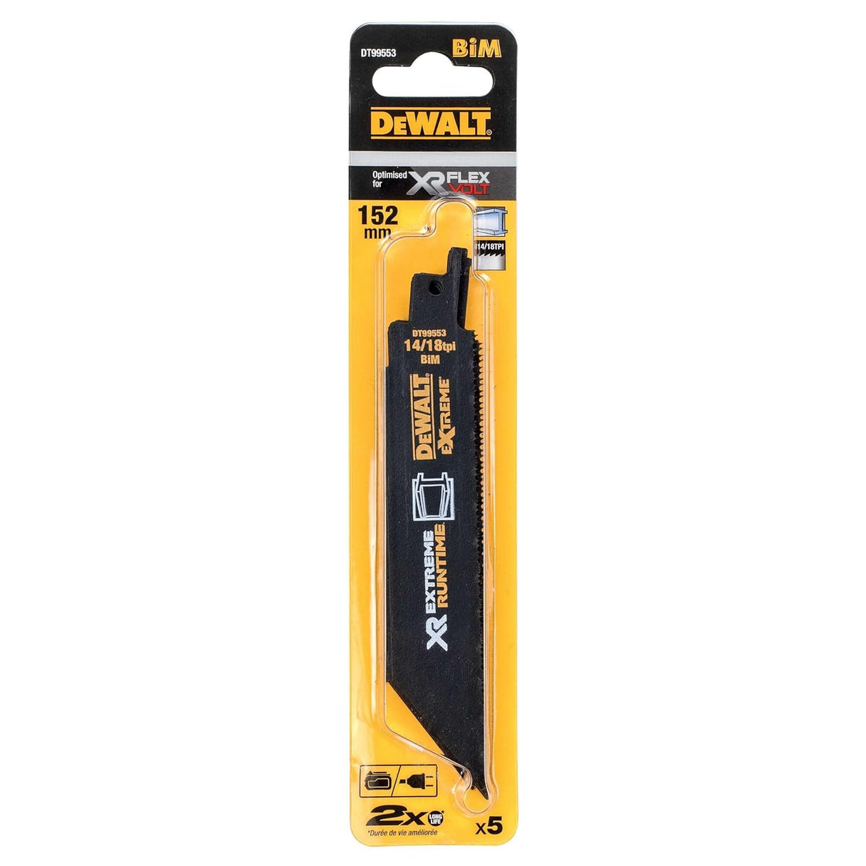 DeWALT XR Extreme DT99553-QZ 152mm Metal Saw Blades (Pack of 5)