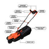 BLACK+DECKER BEMW451BH-B1 1200W Electric Lawn Mower With Bike Handle