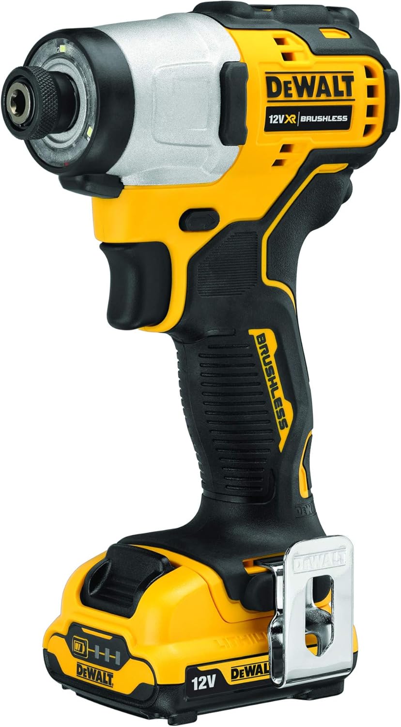 Dewalt DCF801D2-QW 1/4-Inch 12 V / 2 Ah Battery Impact Screwdriver Black/Yellow