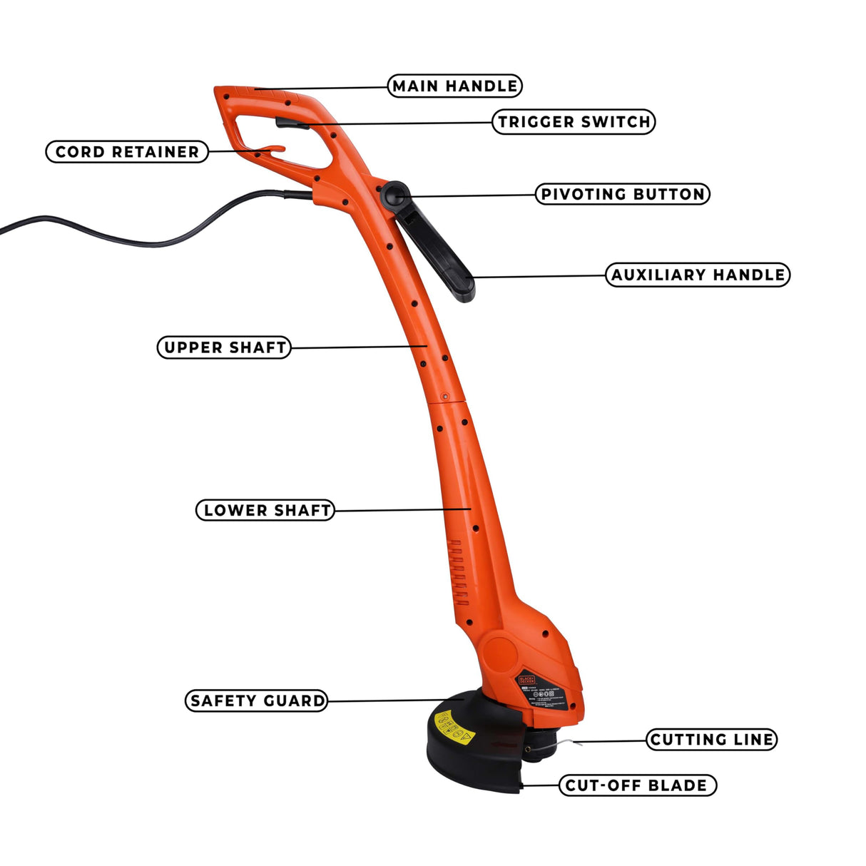 BLACK+DECKER GL350L String Trimmer 13000 RPM, Dual Handed String Trimmer+ 1 Year Manufacturer Warranty