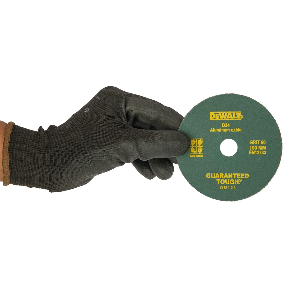 DEWALT D34-IN Aluminium Oxide Fiber Sanding Disc (100 mm x 16 mm) (100 pieces box)