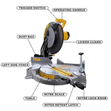 DEWALT DWS715 1600W 305mm Single Bevel Mitre Saw and 60T TCT blade