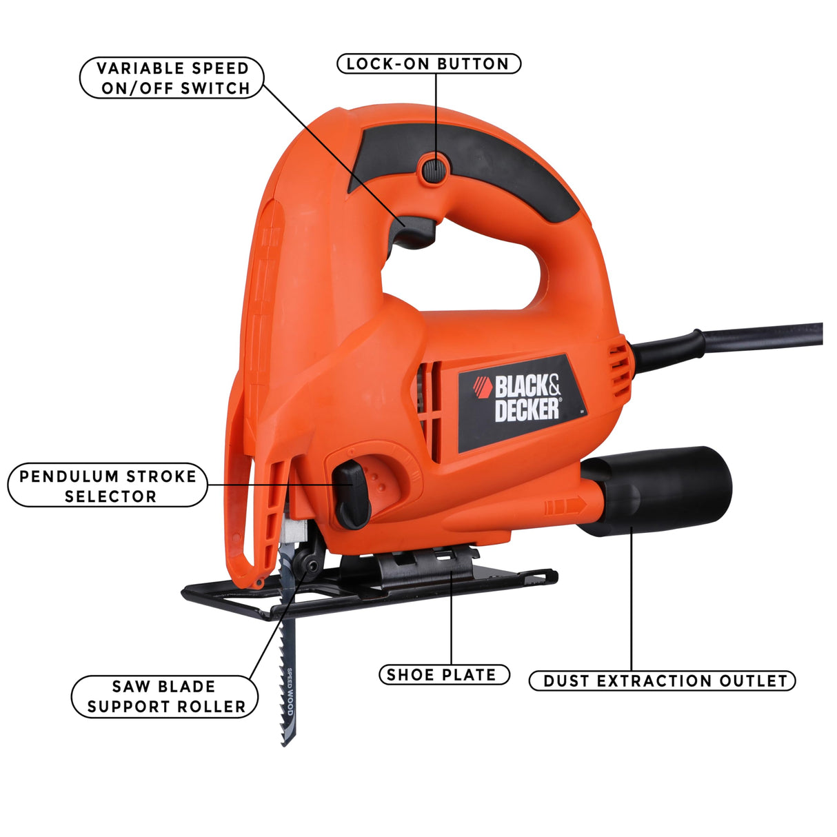 BLACK+DECKER KS700PE 480W Variable Speed Pendulum Jigsaw