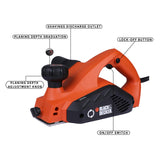 BLACK+DECKER KW712 650W Corded Electric Wood Planer for Carpentry, Interior Designing & Construction Application for Home, DIY & Professional Use