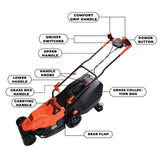 BLACK+DECKER BEMW471BH-B1 1600W Electric Lawn Mower With Bike Handle