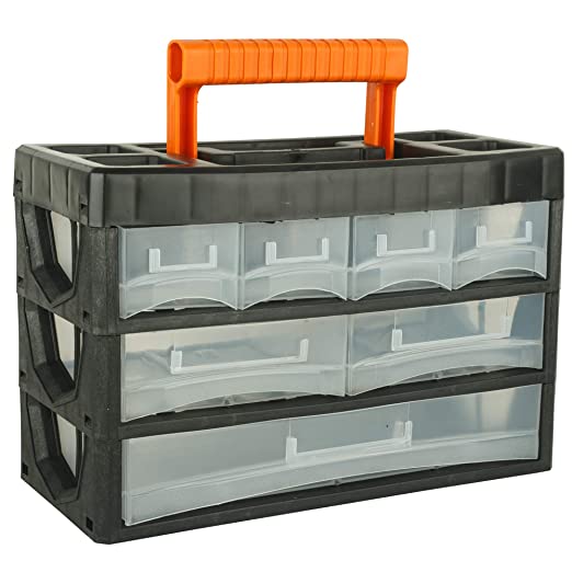 Black+Decker 7 Drawers Small Portable Cabinet For Multi-Purpose Home / Tool Storage With Carry Handle