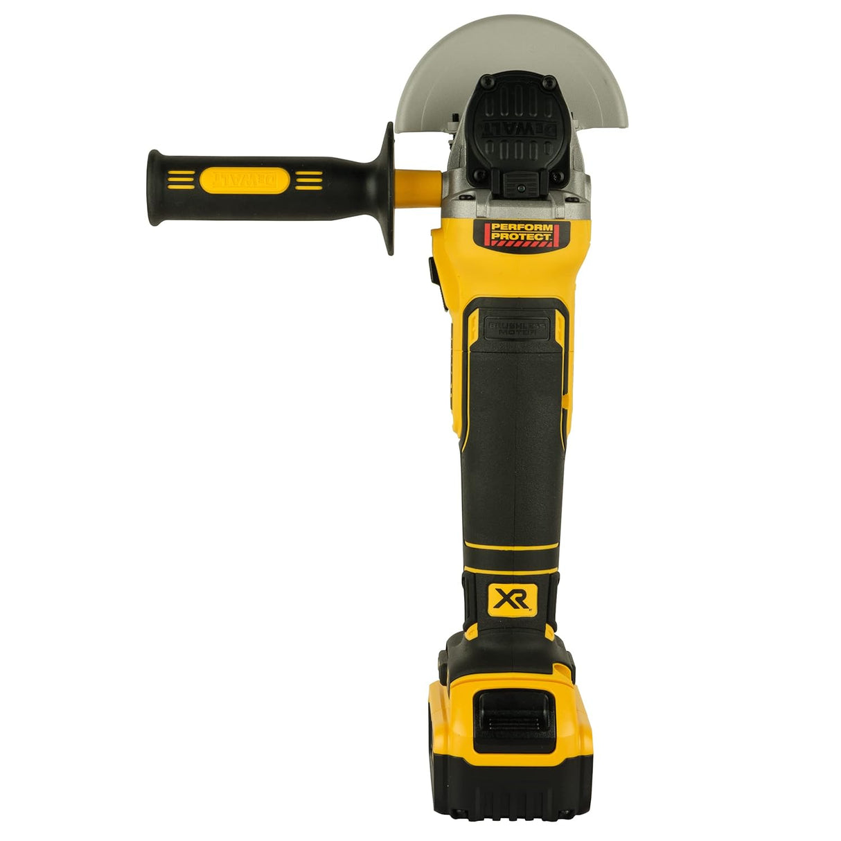 DEWALT DCG405P2-IN 18V 100mm Cordless Brushless Slide MAG Kit with 2x5.0Ah Li-ion batteries, Yellow