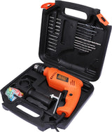 BLACK+DECKER HD555K50 550W 13mm Corded Variable Speed Reversible Impact Drill Machine Kit for Home & DIY Use