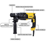 DEWALT D25133K-IN Combi Hammer For Drilling, Hammering & Chipping, 800W 26mm SDS-Plus 3 Mode 2Kg ,2 Year Warranty