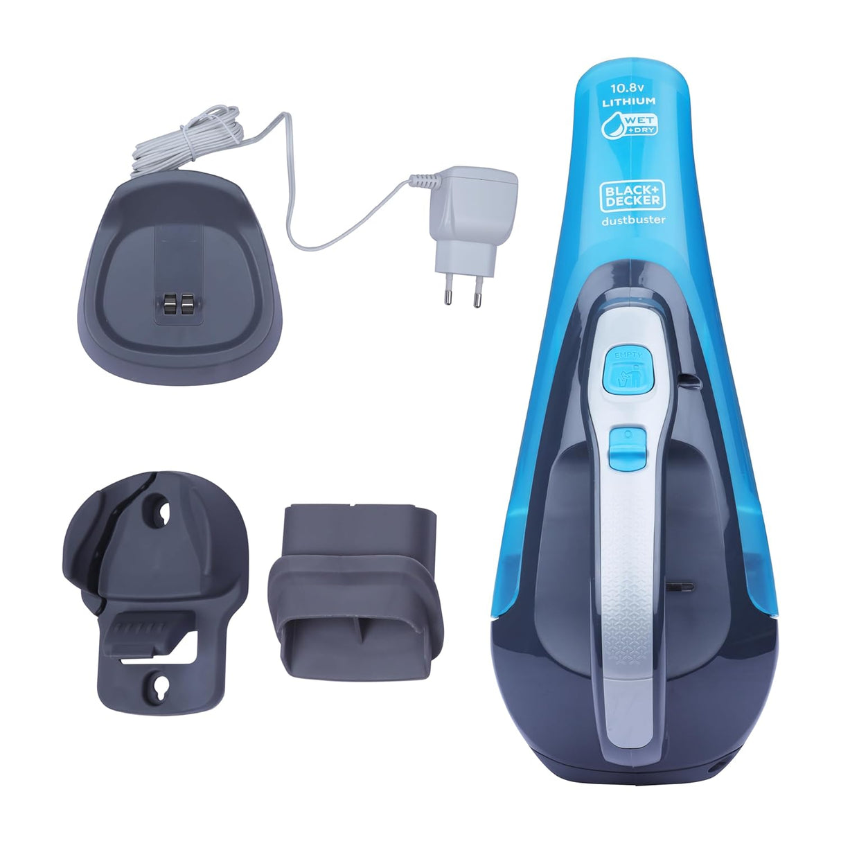 BLACK+DECKER WDA320B-B1 10.8V 2.0Ah Cordless MPP Wet & Dry Handheld Vacuum Cleaner, 440 ml Bowl Capacity, Ideal for Cleaning Dust & Debris, Up to 12 min Runtime (Fully Charge Before Use),