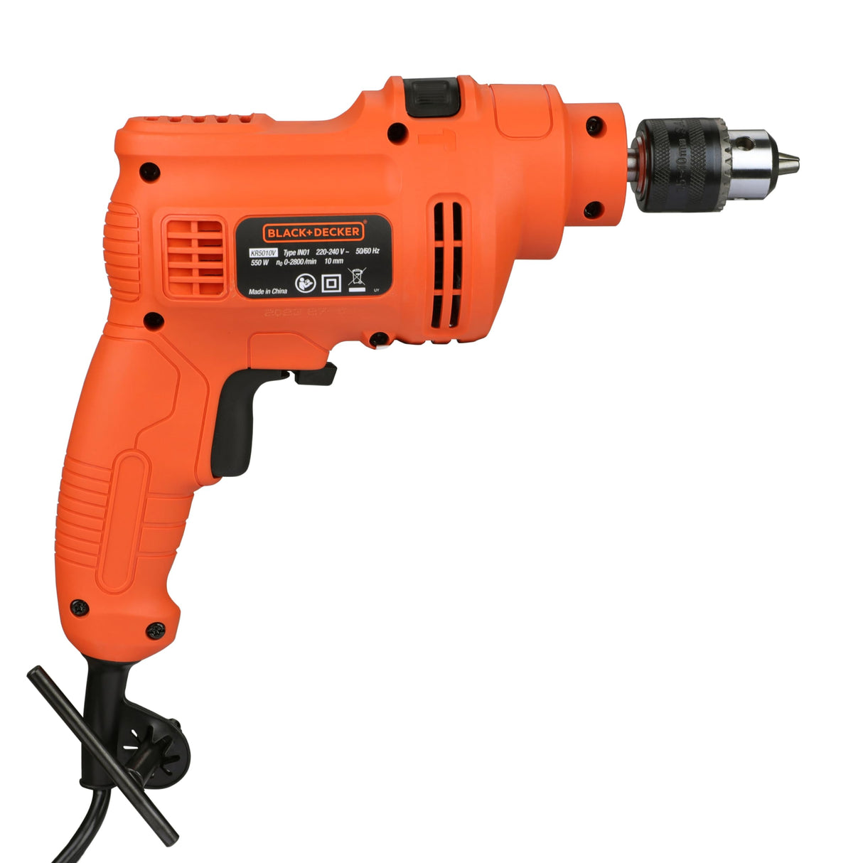 BLACK+DECKER KR5010 550W 10mm Single Speed Hammer Drill/Driver(orange)