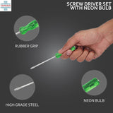 Taparia 812 Neon Bulb Screwdriver Set Silver/Green