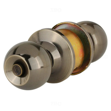 Brass door handle on a white background