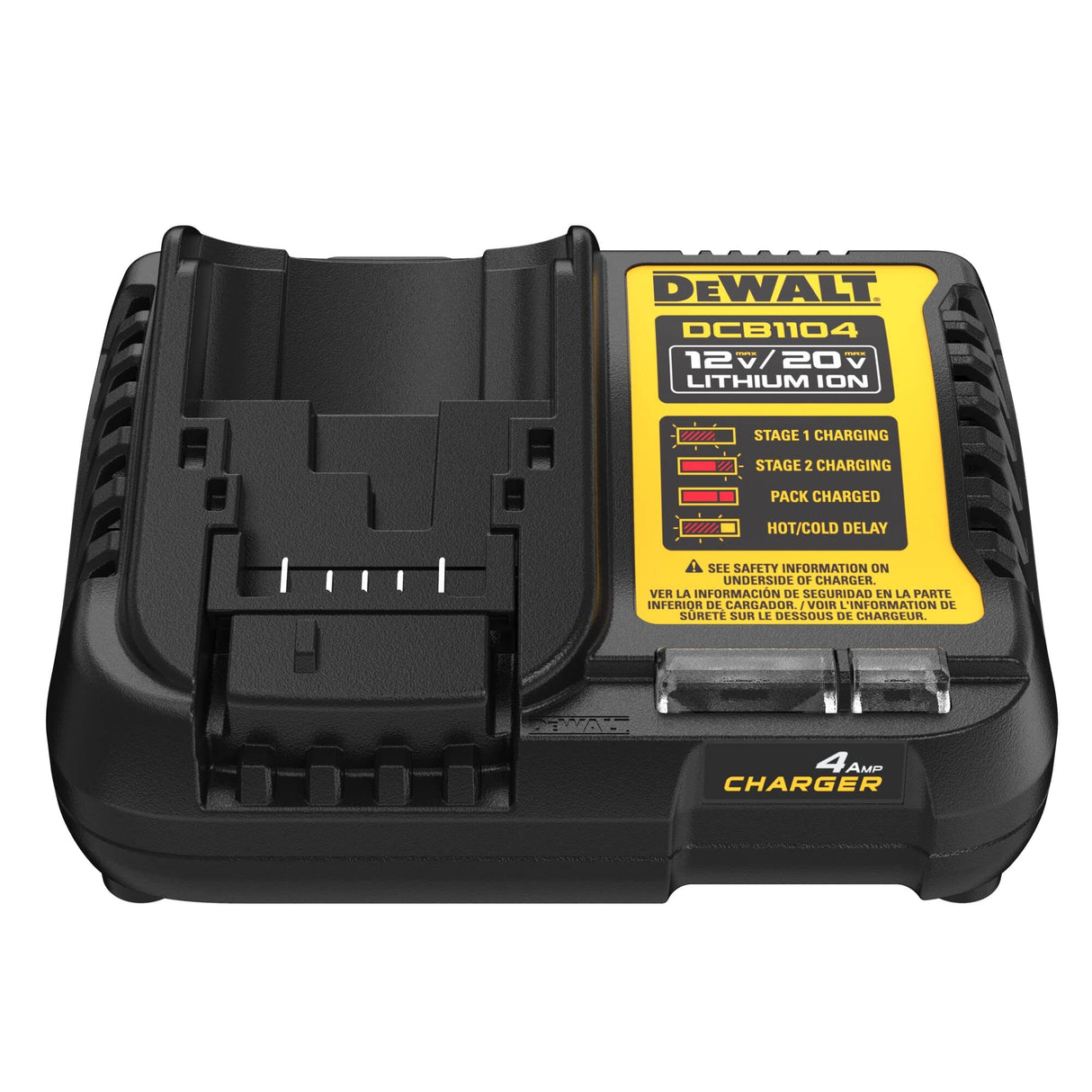 DEWALT DCB1104 12V MAX/20V MAX Lithium Ion Battery Charger, 4 Amp, Waterproof