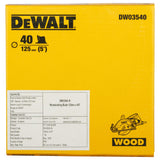 DEWALT DW03540 125mm 40T TCT Circular Saw Blade for cutting MDFPlywood and Laminated Wood