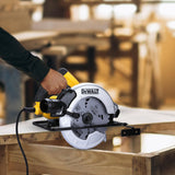 DEWALT DWE5615 1500W 184mm Compact Circular Saw with 2mm Thickness Stamp Steel Shoe for Sharp Cuts