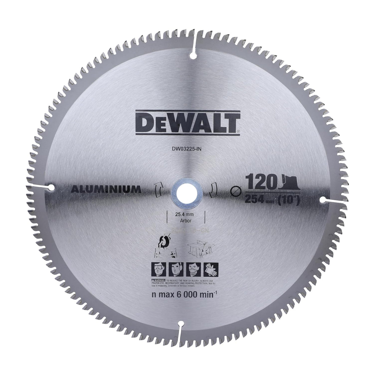 DEWALT DW03225 10" 120T Circular Aluminium Saw Blade for cutting