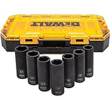 Dewalt 7 Pcs 1/2 Inch Sq. Drive 6 Pt Deep Impact Socket Set In Toughbox